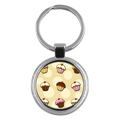 Colorful Cupcakes Pattern Key Chains (round)  by Valentinaart