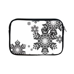 Beautiful Black Ans White Snowflakes Apple Ipad Mini Zipper Cases by Brittlevirginclothing
