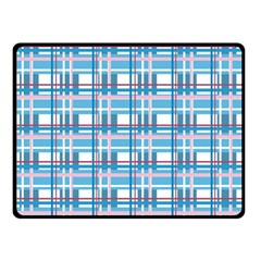 Blue Plaid Pattern Double Sided Fleece Blanket (small)  by Valentinaart