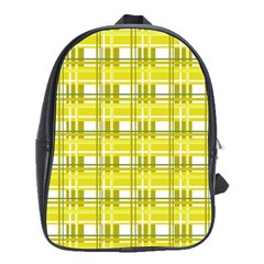 Yellow Plaid Pattern School Bags (xl)  by Valentinaart