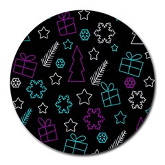 Creative Xmas Pattern Round Mousepads by Valentinaart