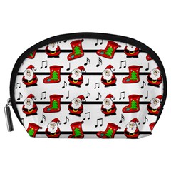 Xmas Song Pattern Accessory Pouches (large)  by Valentinaart