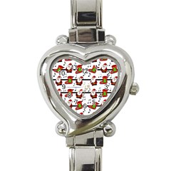 Xmas Song Pattern Heart Italian Charm Watch by Valentinaart