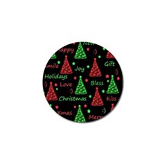 New Year Pattern - Red And Green Golf Ball Marker by Valentinaart