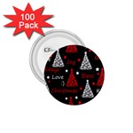 New Year pattern - red 1.75  Buttons (100 pack) 