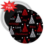 New Year pattern - red 3  Magnets (10 pack) 