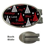New Year pattern - red Money Clips (Oval) 
