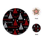 New Year pattern - red Playing Cards (Round) 