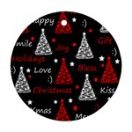 New Year pattern - red Round Ornament (Two Sides) 
