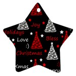 New Year pattern - red Star Ornament (Two Sides) 