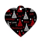 New Year pattern - red Dog Tag Heart (Two Sides)