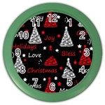 New Year pattern - red Color Wall Clocks