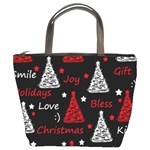 New Year pattern - red Bucket Bags