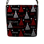 New Year pattern - red Flap Messenger Bag (L) 