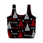 New Year pattern - red Full Print Recycle Bags (M) 