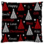 New Year pattern - red Large Flano Cushion Case (One Side)