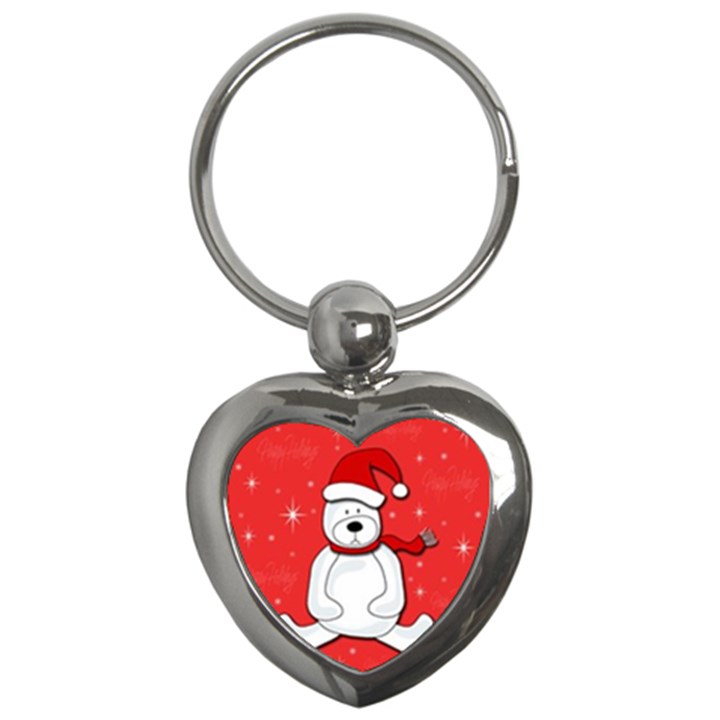 Polar bear - red Key Chains (Heart) 
