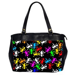 Colorful Lizards Pattern Office Handbags (2 Sides)  by Valentinaart