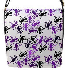 Lizards Pattern - Purple Flap Messenger Bag (s) by Valentinaart