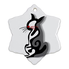 Elegant Abstract Cat  Ornament (snowflake)  by Valentinaart