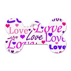 Love Pattern Dog Tag Bone (two Sides) by Valentinaart