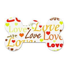Valentine s Day Pattern Dog Tag Bone (two Sides) by Valentinaart