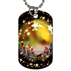 Christmas Crib Virgin Mary Joseph Jesus Christ Three Kings Baby Infant Jesus 4000 Dog Tag (one Side) by yoursparklingshop