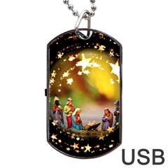 Christmas Crib Virgin Mary Joseph Jesus Christ Three Kings Baby Infant Jesus 4000 Dog Tag Usb Flash (two Sides)  by yoursparklingshop