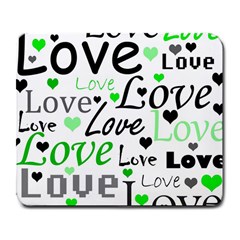 Green  Valentine s Day Pattern Large Mousepads by Valentinaart