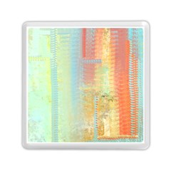Unique Abstract In Green, Blue, Orange, Gold Memory Card Reader (square)  by digitaldivadesigns