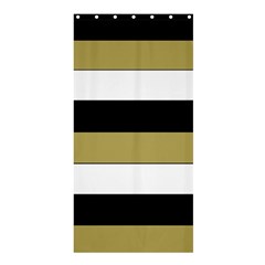 Black Brown Gold White Horizontal Stripes Elegant 8000 Sv Festive Stripe Shower Curtain 36  X 72  (stall)  by yoursparklingshop