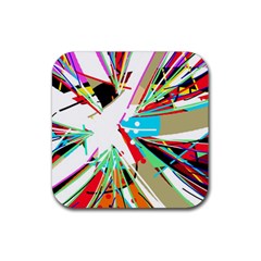 Colorful Big Bang Rubber Coaster (square)  by Valentinaart
