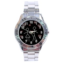 Couple In Love Stainless Steel Analogue Watch by Valentinaart
