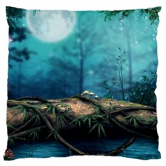 Mysterious Fantasy Nature  Large Flano Cushion Case (one Side) by Brittlevirginclothing