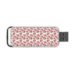 Gorgeous Pink Flower Pattern Portable Usb Flash (two Sides) by Brittlevirginclothing