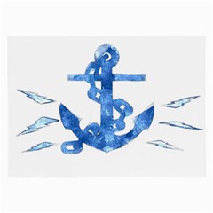 Anchor Aquarel Painting Art, Soft Blue Large Glasses Cloth (2-side) by picsaspassion