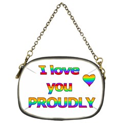 I Love You Proudly 2 Chain Purses (one Side)  by Valentinaart