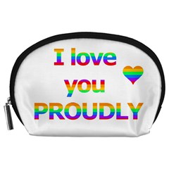 Proudly Love Accessory Pouches (large)  by Valentinaart