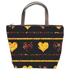 Yellow Harts Pattern Bucket Bags by Valentinaart