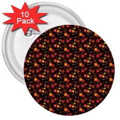 Exotic Colorful Flower Pattern 3  Buttons (10 Pack)  by Brittlevirginclothing