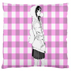 Cute Anime Girl Large Cushion Case (one Side) by Brittlevirginclothing