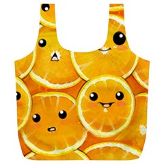 Cute Orange  Full Print Recycle Bags (l)  by Brittlevirginclothing
