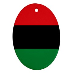 Pan African Unia Flag Colors Red Black Green Horizontal Stripes Ornament (oval)  by yoursparklingshop