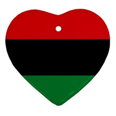 Pan African Unia Flag Colors Red Black Green Horizontal Stripes Ornament (heart)  by yoursparklingshop