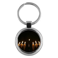 Hanukkah Chanukah Menorah Candles Candlelight Jewish Festival Of Lights Key Chains (round)  by yoursparklingshop