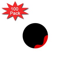 Black And Red 1  Mini Buttons (100 Pack)  by Valentinaart