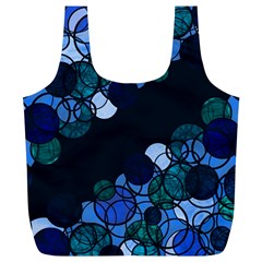 Blue Bubbles Full Print Recycle Bags (l)  by Valentinaart