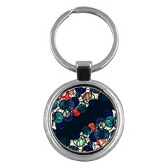Orange And Blue Bubbles Key Chains (round)  by Valentinaart