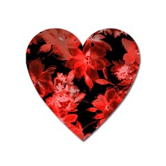Red Flower  Heart Magnet by Brittlevirginclothing