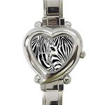 Animal Cute Pattern Art Zebra Heart Italian Charm Watch